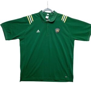 Adidas Notre Dame Fighting Irish Polo Shirt Mens Large Green Climalite